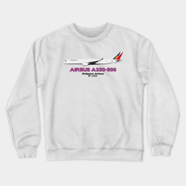 Airbus A350-900 - Philippine Airlines Crewneck Sweatshirt by TheArtofFlying